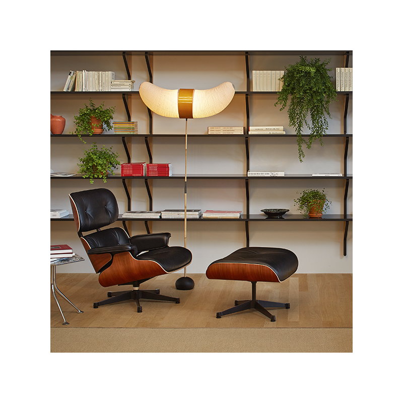 Vitra Eames Lounge Ottoman Santos Palisander Black Leather
