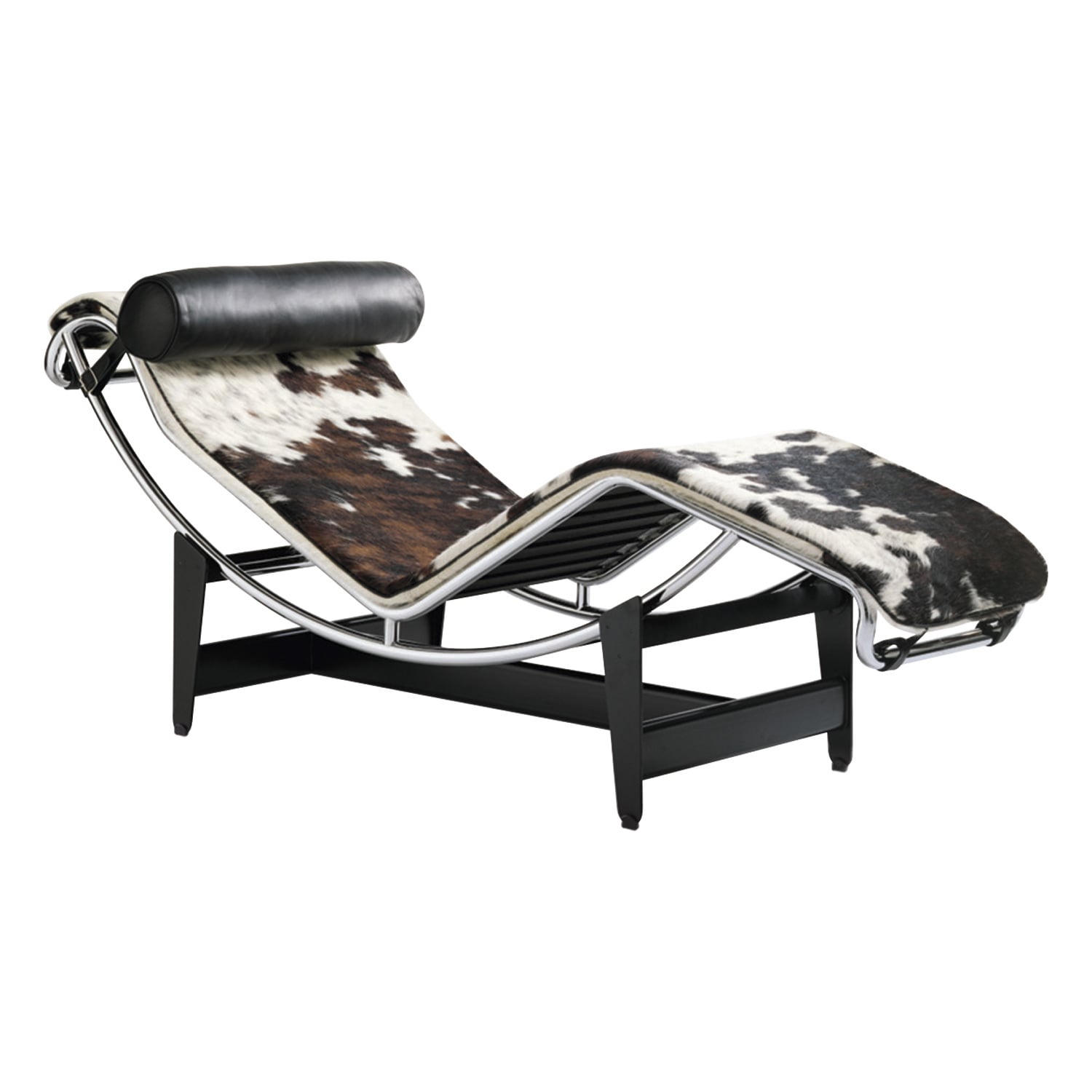 4 Chaise longue à réglage continu, chrome - multicolour cowskin 13Z229