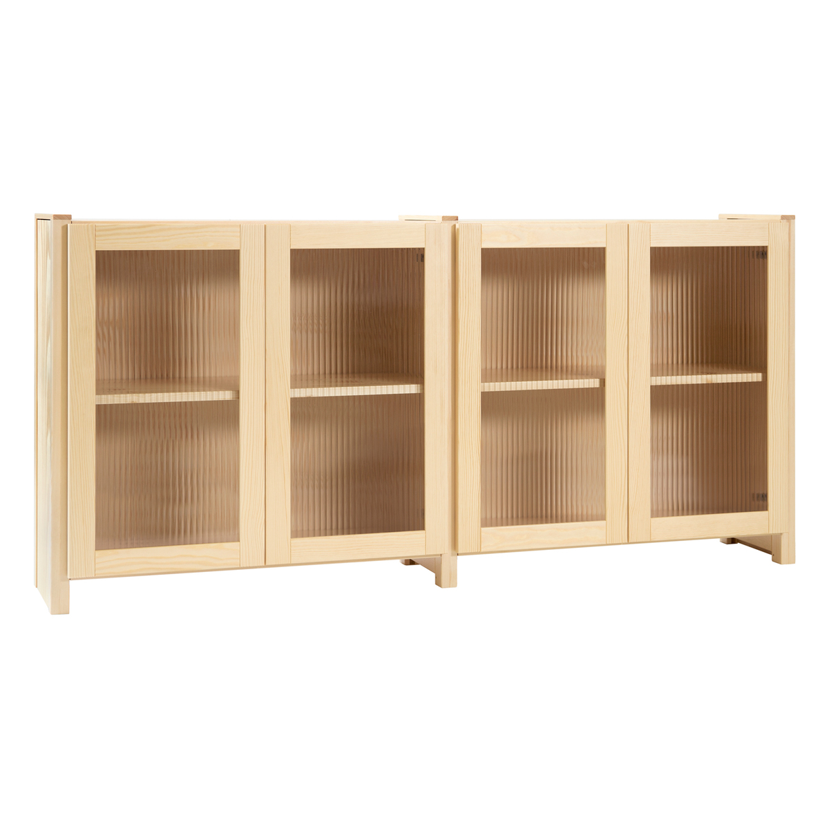 Lundia Classic Sideboard With Reeded Glass Doors Natural Pre used 