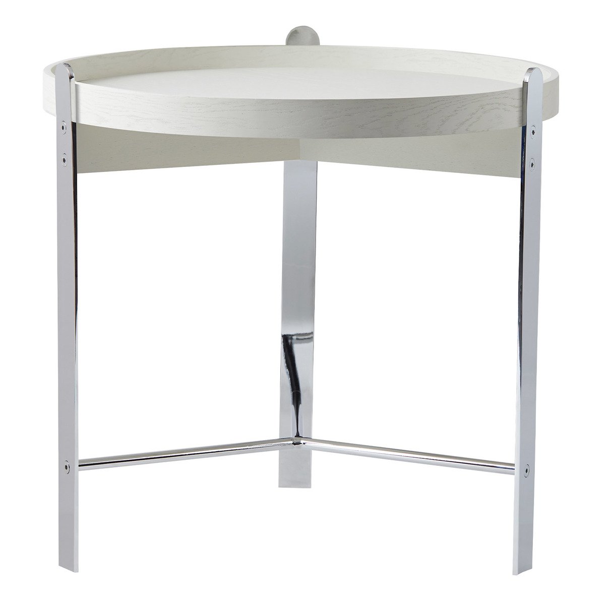 Warm Nordic Compose Side Table 50 Cm White Chrome Finnish Design Shop