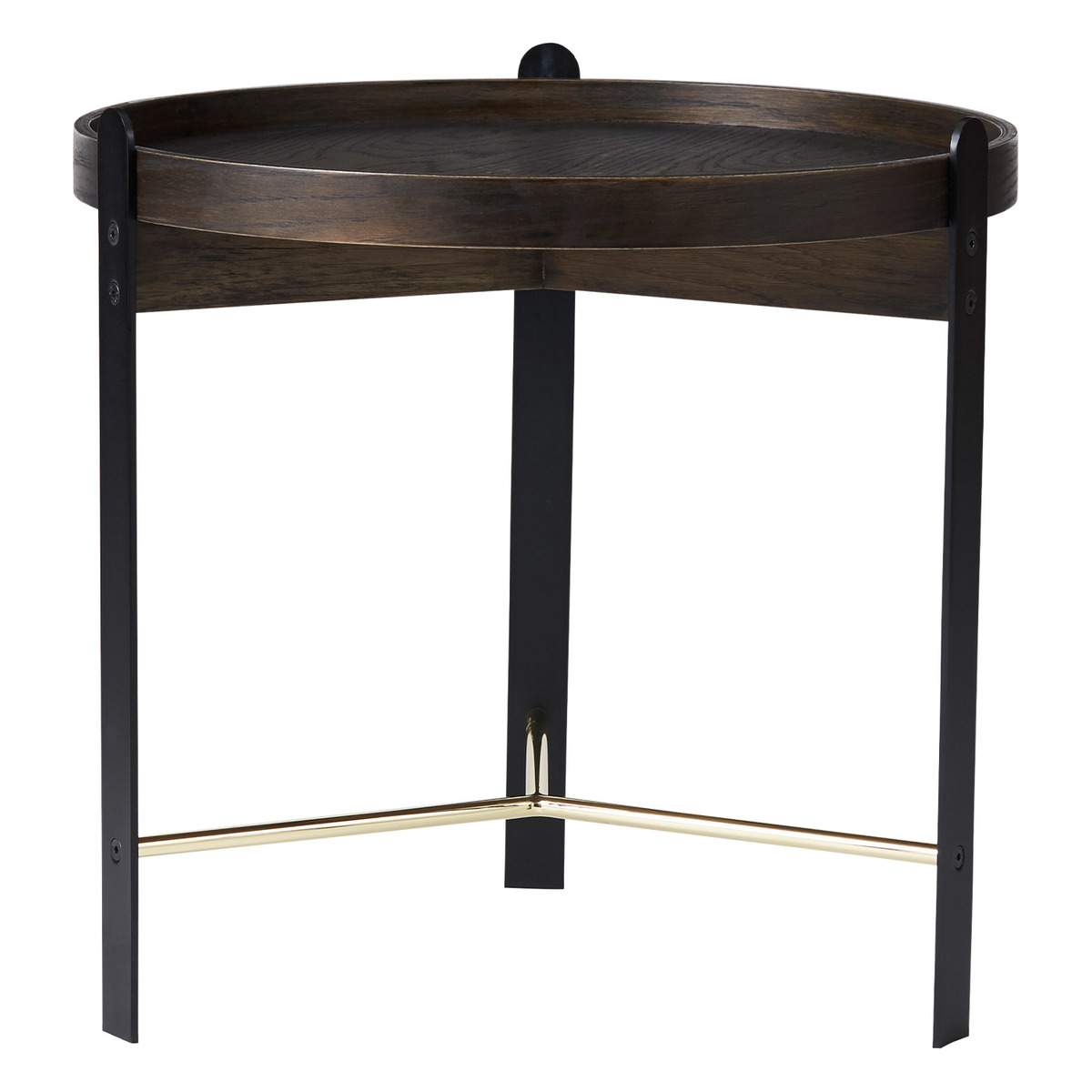 Warm Nordic Compose side table, 50 cm, smoked oak brass Preused
