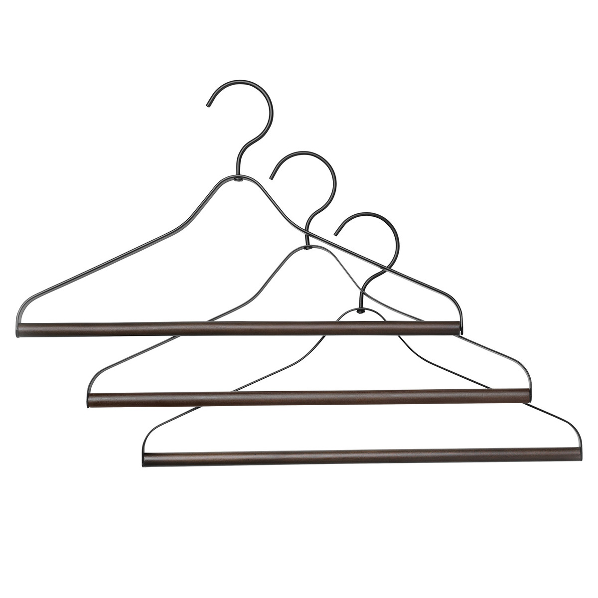 ferm LIVING Coat hanger, set of 3, black | Finnish Design Shop UK