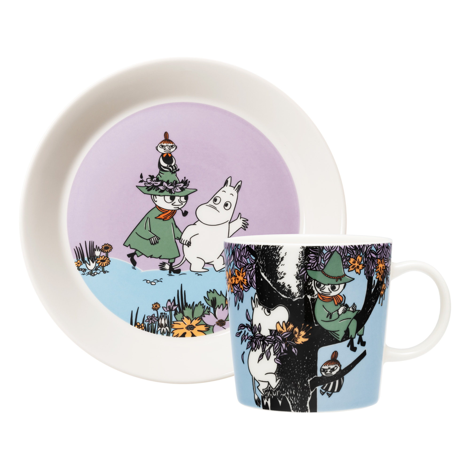 Moomin Arabia Moomin set mug and plate, Friends forever | Finnish