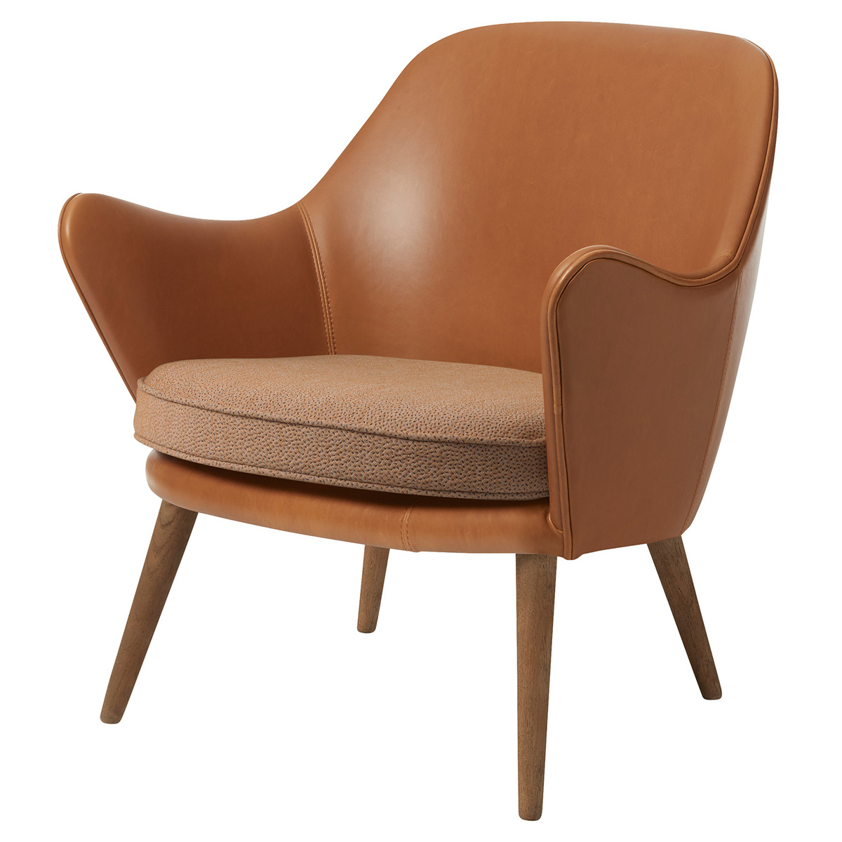 armchair, cognac leather - Sprinkles 254 | Finnish Design CH