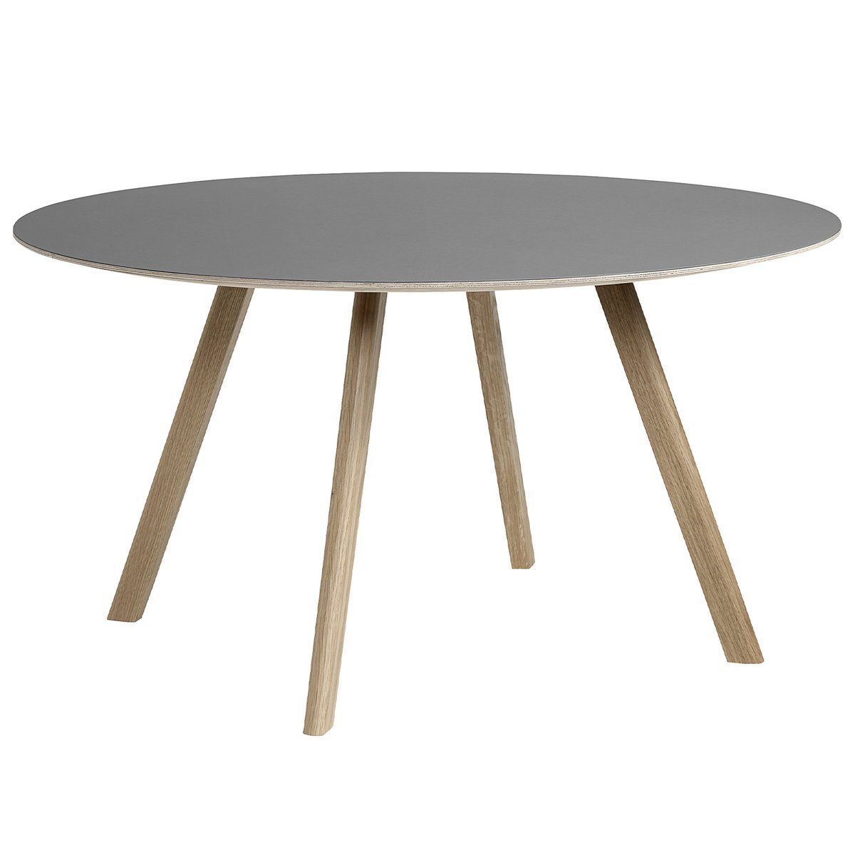 HAY CPH25 pyöreä pöytä, 140 cm, saippuoitu tammi - harmaa lino