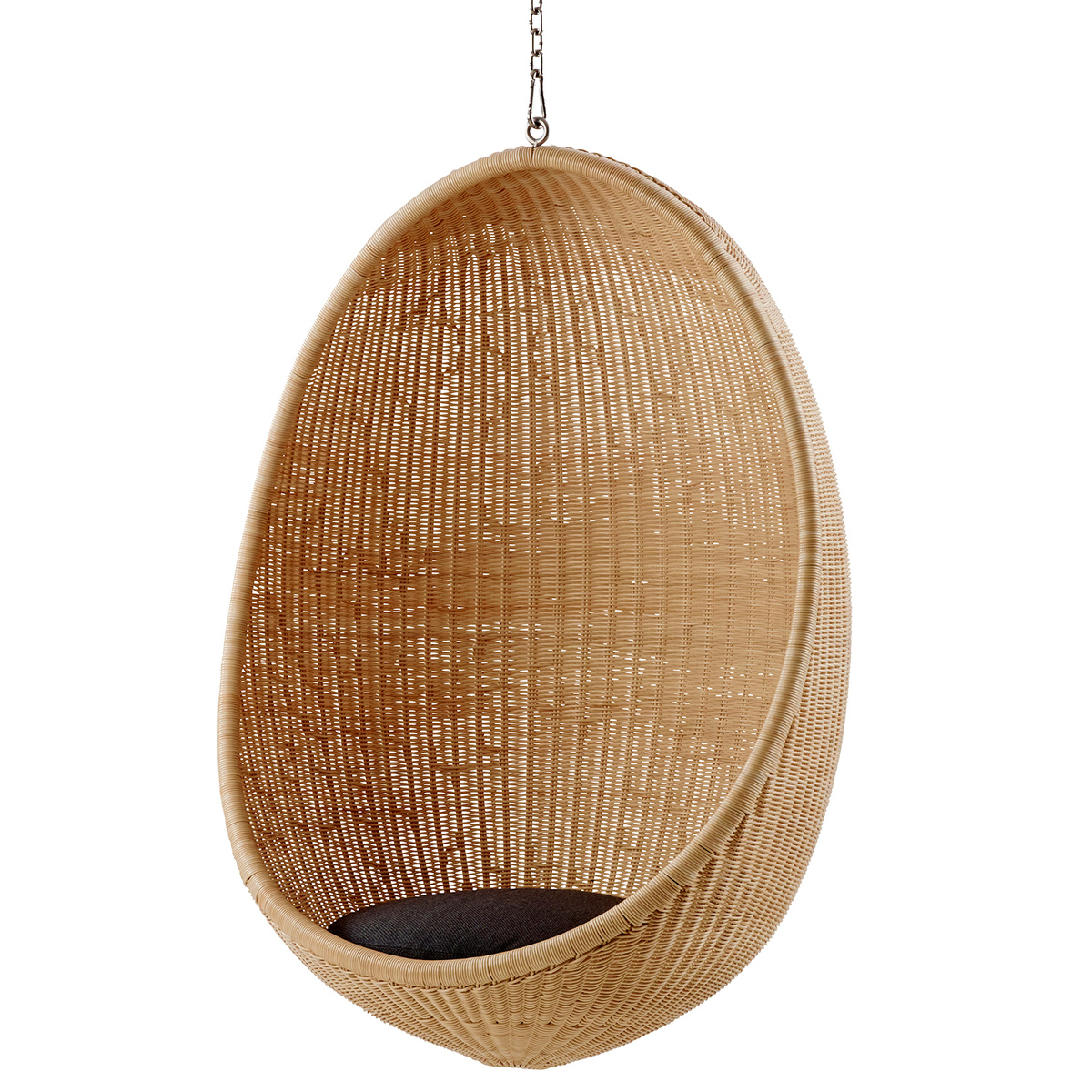 Sika-Design Hanging Egg chair, natural rattan - dark grey