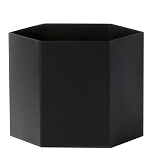 Ferm Living Hexagon pot, XL, black | Finnish Design Shop