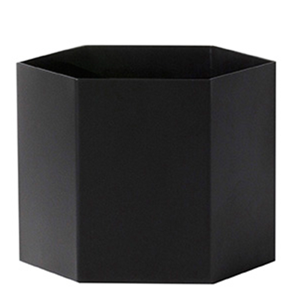 Ferm Living Hexagon Pot, XL, Black | Finnish Design Shop