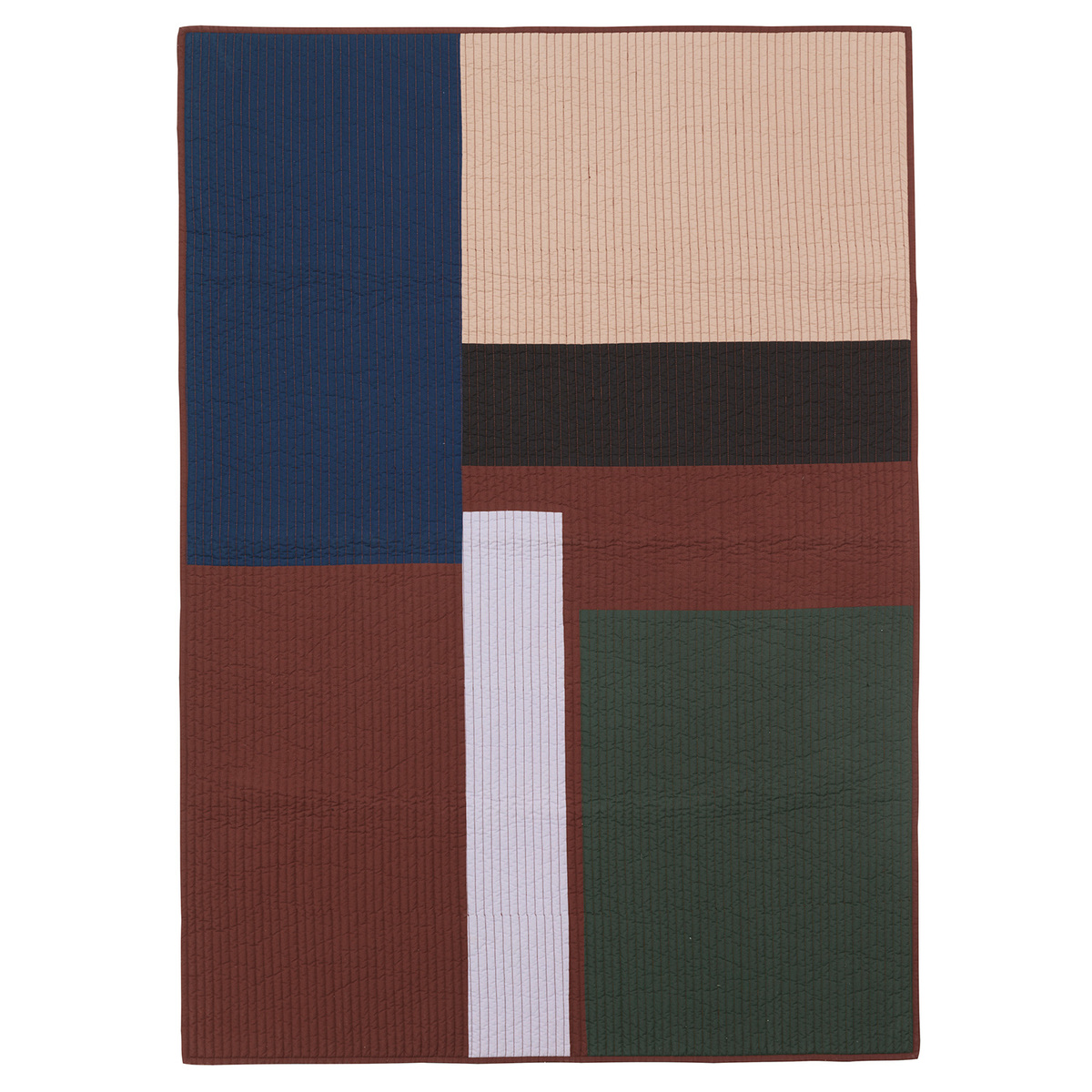 ferm LIVING Shay patchwork quilt blanket, cinnamon Preused design