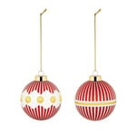 Alessi Delight Weihnachtskugel, 6 cm, 3er-Set, weiß - rot - gold