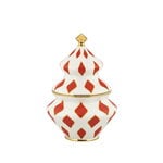 Alessi Sweet jar, 15,5 x 22 cm, white - red - gold