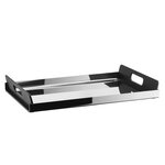 Alessi Vassily rectangular tray with handles, stainless steel - black