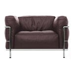Cassina 3 Fauteuil Grand Confort, poltrona, grande, cromo - pelle marrone 13Z367