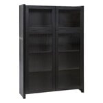 Cabinets, Classic vitrine, reeded glass, 104 x 149 cm, black lacquered, Black