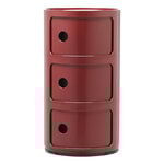 Kartell Componibili storage unit, 3 modules, burgundy