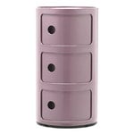 Kartell Componibili storage unit, 3 modules, mauve