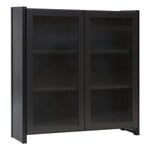 Cabinets, Classic vitrine, reeded glass, 104 x 109 cm, black lacquered, Black