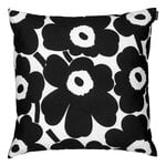 Cushion covers, Pieni Unikko cushion cover, 50 x 50 cm, white - black, Black