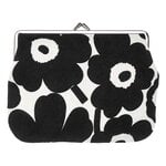 Accessories, Mini Unikko Puolikas Kukkaro purse, white - black, Black & white