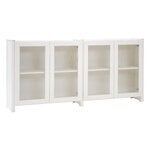 Sideboards & dressers, Classic sideboard with reeded glass doors, white lacquered, White