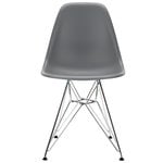 Chaises de salle à manger, Chaise Eames DSR, granite grey RE - chrome, Gris