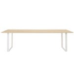 Dining tables, 70/70 table, 255 x 108 cm, solid oak - white, White
