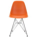 Dining chairs, Eames DSR chair, rusty orange - chrome, Orange
