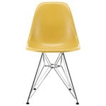 Eames DSR Fiberglass chair, light ochre - chrome