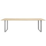 Dining tables, 70/70 table, 255 x 108 cm, solid oak - grey, Grey