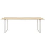 Dining tables, 70/70 table, 225 x 90 cm, solid oak - white, White