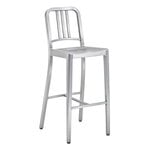 1006 Navy bar stool, brushed aluminium