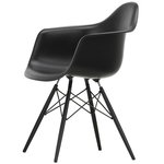 Chaises de salle à manger, Chaise Eames DAW, noir profond - érable noir, Noir