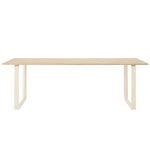 Ruokapöydät, 70/70 pöytä, 225 x 90 cm, massiivitammi - hiekka, Beige