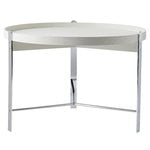 Tables basses, Table basse Compose, 70 cm, blanc - chrome, Blanc