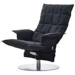 Armchairs & lounge chairs, K chair with armrests, swivel plate base, black, Black