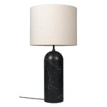 Lampadaires, Lampe sur pied Gravity XL, modèle bas, marbre noir - toile, Noir