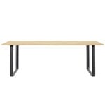 Matbord, 70/70 bord, 225 x 90 cm, massiv ek - svart, Svart