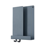 Folded shelf, blue grey, vertical