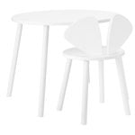 Mouse school set, table 58 cm, chair 40 cm, white