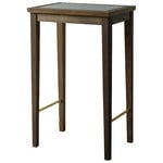 Side & end tables, No 1 side table, 35 x 25 cm, dark oiled oak - black glass, Brown