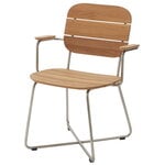 Patio chairs, Lilium armchair, teak - stainless steel, Natural