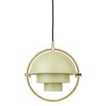 GUBI Multi-Lite pendellampa, liten, mässing - desert sage