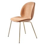 Dining chairs, Beetle chair, antique brass - walnut - Belsuede Sp. 132, Brown
