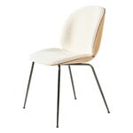 Dining chairs, Beetle chair, black chrome - oak - Karakorum 001, White