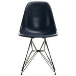 Chaises de salle à manger, Eames DSR Fiberglass Chair, bleu marine - noir, Bleu