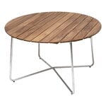 Patio tables, Table 9A, 120 cm, galvanized steel - teak, Natural