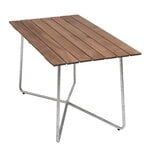 Patio tables, Table B25A, 120 x 70 cm, galvanized steel - teak, Natural