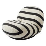 GUBI Poltrona Pacha, base girevole, Karakorum Stripe nero & bianco - nero