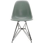 Eames DSR Fiberglass Chair, sea foam green - black