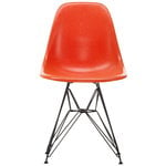 Vitra Eames DSR Fiberglass tuoli, red orange - musta